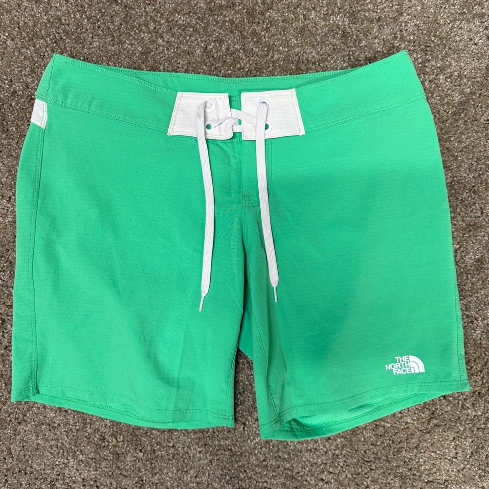 The North Face Board Shorts Women’s 4 Green Stretch Lace-Up Surfing Beach Hiking - Picture 2 of 15